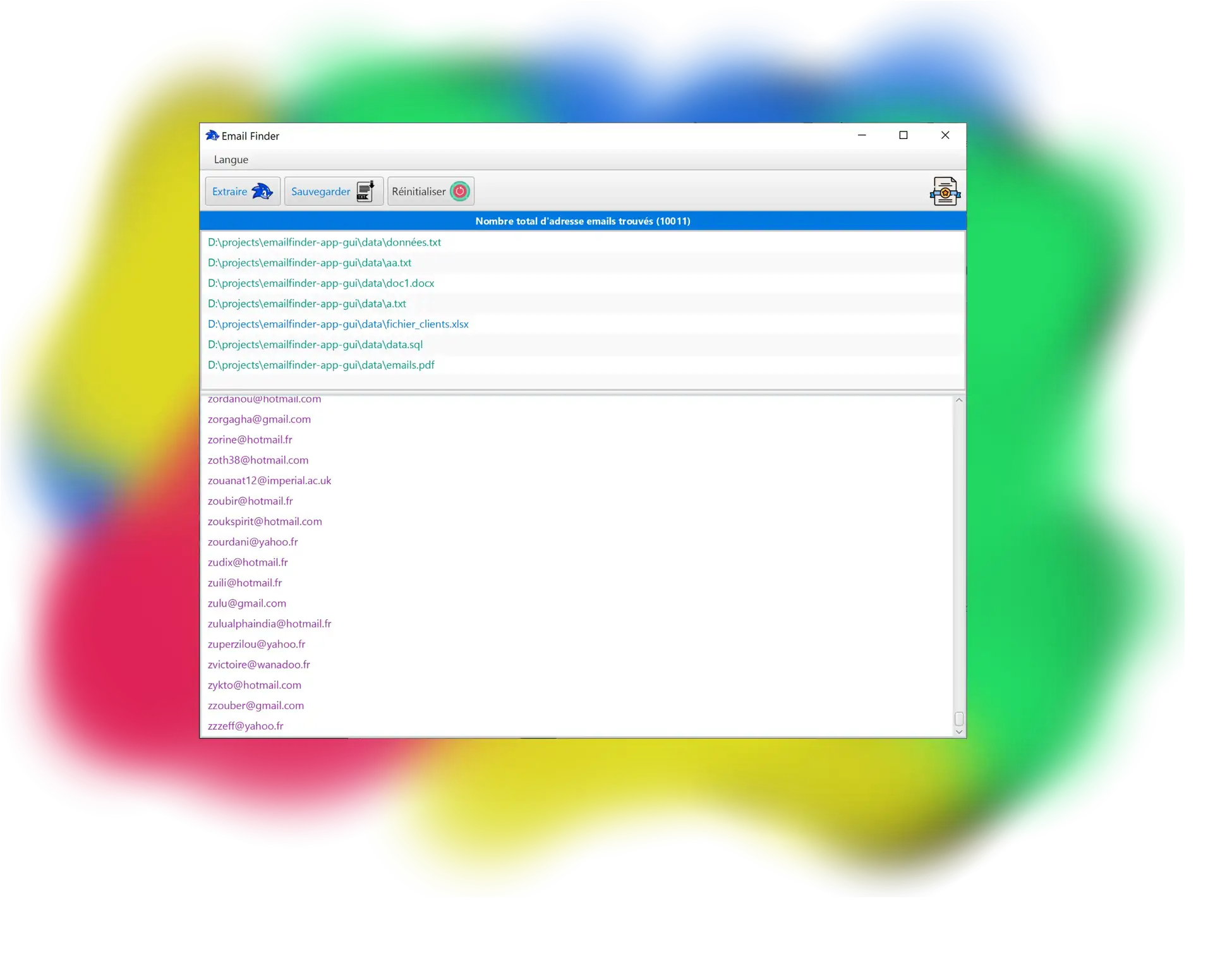 Extraire des mails depuis un fichier Excel, Pdf, Word, Sql, txt... Email Finder